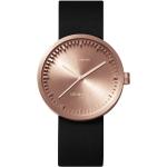 LEFF AMSTERDAM - TUBE WATCH D38 - roségold - black leather strap