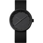 LEFF AMSTERDAM TUBE WATCH D38 Uhr watch 38 mm schwarz/schwarz und schwarz Leder Armband, LT71011