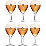 Leffe Gläser - Set mit 6 Gläsern - 33 cl pro Glas - Offizieller Leffe Kelch Large Stem - Perfekt zum Trinken von Leffe Blonde, Brown, Ruby, Double, Triple + 6 Leffe Beer Mat