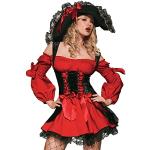 Reduzierte Rote Leg Avenue Piratenkostüme aus Samt für Damen Größe M 