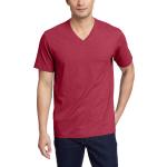 Rote Kurzärmelige Eddie Bauer V-Ausschnitt T-Shirts aus Baumwolle für Herren Größe XXL 