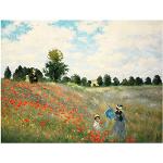 Legendarte - Kunstdruck auf Leinwand - Mohnfeld bei Argenteuil Claude Monet - Wanddeko, Canvas cm. 40x50