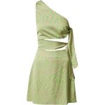 Grüne Ärmellose Mini One Shoulder One-Shoulder-Kleider mit Cutwork aus Polyester für Damen Größe S 