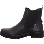 Schwarze Melierte Legero Gore Tex Ankle Boots & Klassische Stiefeletten mit Reißverschluss in Komfortweite aus Leder für Damen Größe 39,5 