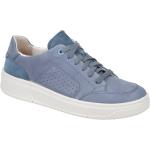 Blaue Legero Runde Plateauabsatz Low Sneaker in Normalweite aus Glattleder mit herausnehmbarem Fußbett für Damen Größe 41,5 