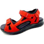 Rote Legero Outdoor-Sandalen mit Klettverschluss in Komfortweite aus Leder für Damen Größe 36 für den für den Sommer 