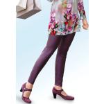 Auberginefarbene Wetlook-Leggings & Glanzleggings aus Jersey Handwäsche für Damen Größe L 