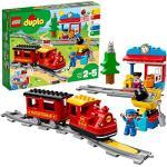 LEGO 10874 DUPLO Dampfeisenbahn, Spielzeugeisenbahn mit Licht & Geräuschen und Push-&-Go-Motor, Spielzeug, Geschenk für Mädchen und Jungen ab 2 Jahren