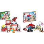LEGO 10970 DUPLO Feuerwehrwache mit Hubschrauber, Feuerwehr-Spielzeug & 10791 Marvel Spideys Team-Truck, Spielzeug für Kinder ab 4 Jahren