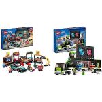 LEGO 60389 City Autowerkstatt, Mechaniker-Spielzeug-Werkstatt & 60388 Gaming Turnier Truck, LKW-Spielzeug mit Minifiguren, Gamer-Geschenk für Jungen und Mädchen und Fans von E-Sports ab 7 Jahren