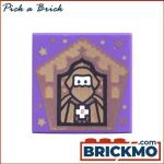 LEGO Bricks Tile 2x2 with Groove Chocolate Frog Card Godric Gryffindor Pattern 3068bpb1745