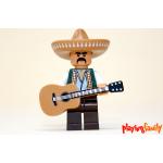 LEGO LONE RANGER, Mexikaner II mit Gitarre, Western, Figur aus LEGO®-Teilen, MOC