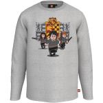 Reduzierte Graue Motiv Langärmelige Harry Potter Harry Rundhals-Ausschnitt Printed Shirts für Kinder & Druck-Shirts für Kinder aus Baumwolle für Jungen Größe 134 