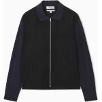 Marineblaue Elegante COS Hemdjacken mit Reißverschluss aus Baumwolle für Herren Größe M 