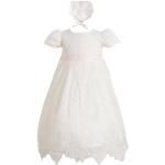 Weiße Kinderfestkleider mit Reißverschluss aus Spitze für Babys 