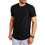 Reduzierte Schwarze Business Kurzärmelige Leif Nelson Rundhals-Ausschnitt T-Shirts aus Baumwolle für Herren Größe M für Partys für den für den Sommer 