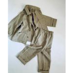 Cremefarbene Casual Jacken und Hosen für Kinder mit Australien-Motiv aus Leinen 