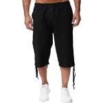 Schwarze Casual Cargo-Shorts mit Reißverschluss aus Baumwolle für Damen Größe L für den für den Sommer 