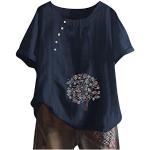 Schwarze Batik Vintage Kurzärmelige Rundhals-Ausschnitt T-Shirts aus Spitze für Damen Größe 4 XL Große Größen für den für den Sommer 