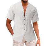 Weiße Unifarbene Stehkragen Damenjeanshemden aus Flanell Größe 3 XL Große Größen für den für den Sommer 