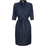 Reduzierte Marineblaue Unifarbene Alba Moda Sommerkleider aus Leinen für Damen Größe XS 