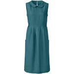 Jadegrüne Ärmellose Waschbär Nachhaltige Sommerkleider mit Knopf aus Leinen für Damen Größe L für den für den Sommer 