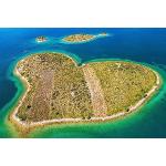 Leinwand-Bild 110 x 70 cm: Panoramablick auf die erstaunliche herzförmige Insel Galesnjak in der Nähe von Zadar in Dalmatien, Kroatien (131811404)