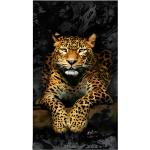 Orange XXL Leinwandbilder mit Leopard-Motiv 80x160 