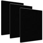 Leinwand in schwarz, bemalbare Premiumqualität, aufgespannt auf Galerie Keilrahmen - Echtholz - 3er SET je 20x30 cm - 330g/m² - fertig gerahmt, 6 Farben verfügbar