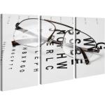 Leinwandbild 3 Tlg Arzt Auge Augenarzt Brille Test Beruf Leinwand Bild Bilder Holz fertig gerahmt 9S912, 3 tlg BxH:90x60cm (3Stk  30x 60cm)