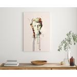 Reduzierte Pinke Moderne Audrey Hepburn Leinwandbilder aus Holz 