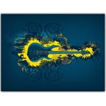 Leinwandbild - E-Gitarre Illustration - gelb , Größe:120 x 90 cm