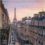 Quadratische Eiffelturm Bilder aus Holz 30x30 