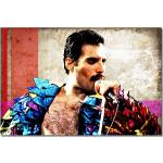 Bunte WandbilderXXL Freddie Mercury Leinwandbilder aus Massivholz 