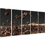 Dunkelbraune myDruck-Store Küchenbilder aus Massivholz 100x200 5-teilig 