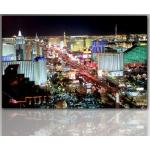 Leinwandbild (Las Vegas 70x110 cm) fertig gerahmt das ideale Geschenk Lounge Bild mit Bilderrahmen. Kein Poster oder Plakat sondern Leinwand Kunstdruck als Wandbild mit Rahmen. Impressionen wie ein echtes Ölbild oder Gemälde