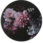 Schwarze Casa Nova Runde Leinwandbilder mit Blumenmotiv 