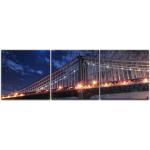 Leinwandbild - New York City Bridge, Größe:180 x 60 cm 3tlg (60x60.60x60.60x60)