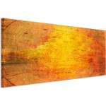 Reduzierte Orange Moderne abstrakte Bilder aus Holz 