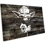 Dunkelbraune Banksy Yoda Leinwandbilder 