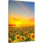 Blaue Digitaldrucke mit Sonnenblumenmotiv aus Kiefer 40x60 