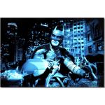 Blaue WandbilderXXL Batman The Dark Knight Leinwandbilder aus Massivholz 