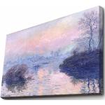 Reduzierte Blaue Impressionistische Claude Monet Bilder mit Sprüchen aus Leder Querformat 70x100 