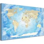 Leinwandbild - World Map Frozen - in 100 x 70 cm,