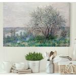 Leinwanddruck Claude Monet - Gemälde Frühlingsstimmung bei Vétheuil - Kunstdruck Quer 2:3 - Impressionismus Größe HxB: 120cm x 180cm