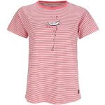 Korallenrote Gestreifte Kurzärmelige T-Shirts für Damen Größe 3 XL 