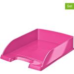 Pinke Leitz WOW Briefablagen DIN A4 aus Kunststoff stapelbar 