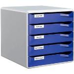 Blaue Leitz Schubladenboxen DIN A4 aus Papier 