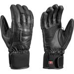 Schwarze Gefütterte Handschuhe aus Leder für Damen Größe 7 für den für den Winter 