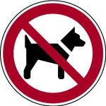 LEMAX® Verbotsschild, Mitführen von Hunden verboten P021 DIN EN ISO 7010 Alu geprägt weiß/schwarz/rot, 200mm